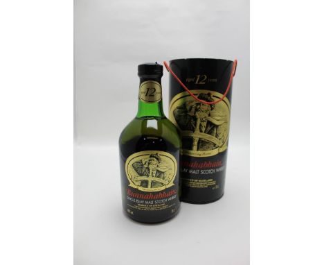 Bunnahabhain single Islay Malt Scotch Whisky, 12 year old in presentation tin. 