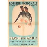 Advertising Poster Art Deco Loterie Nationale Family Lottery