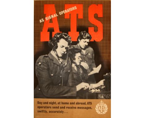 Propaganda Posters ATS Signal Operators. Original vintage propaganda poster: ATS as signal operators, day and night at home a