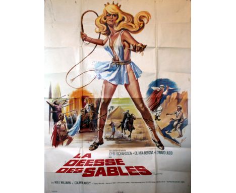 Original vintage movie poster for the French release of The Vengeance of She - La Deesse des Sables. The Vengeance of She is 
