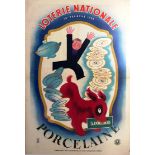 Advertising Poster Loterie Nationale France Porcelain