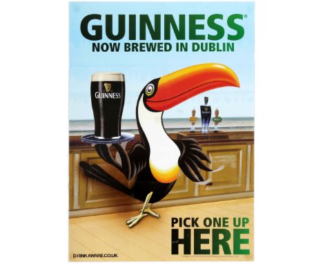 A pair of original advertising poster issued by Guinness Breweries: 1. Original advertising poster for Guinness stout featuri