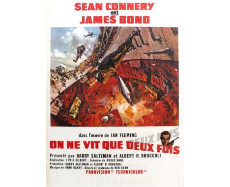 Original vintage 007 movie poster for the the French re-release of 1967 film - You Only Live Twice - starring Sean Connery, A