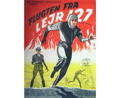 Original vintage movie poster for the Danish release of the film, Danger Within (Breakout / Flugten fra Lejr 127), about Brit