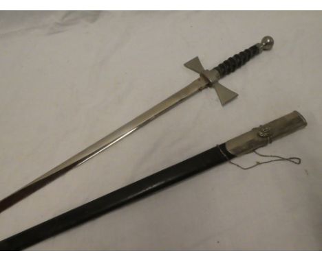 A court-style sword by Wilkinson Sword Ltd England in leather scabbard