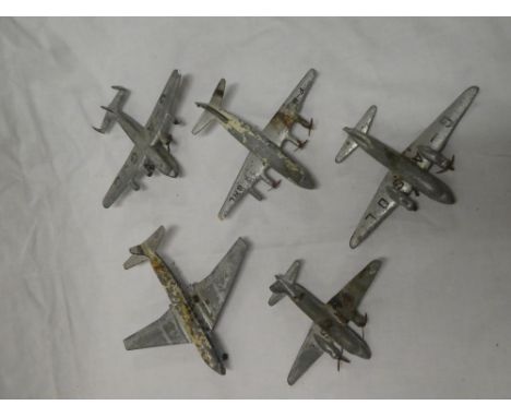 Five Dinky aircraft including York, Viking, Viscount, Comet, etc