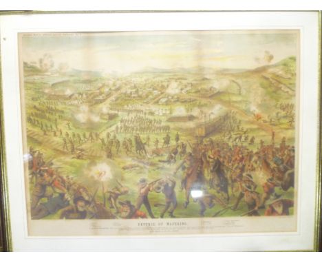 A Boer War coloured print "Defence of Mafeking" by GW Bacon &amp; Co London, framed and glazed 