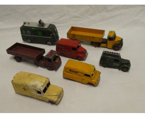 Dinky Toys - Bedford articulated lorry, 261 Post Office Telephones service van, Trojan Brooke Bond Tea van, Bedford Kodak cam