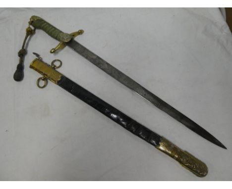 A George V Naval Officers dirk with 18" etched steel blade by Henry Wilkinson of Pall Mall, London "By appointment to Gieves 