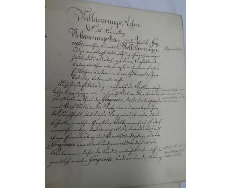Werner - Versteinerung Kunde, one vol of manuscript writings and prose, half calf