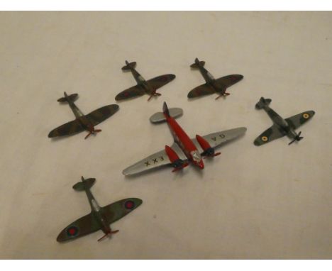 Dinky Toys - Airspeed Envoy and five Spitfire aircraft (6)