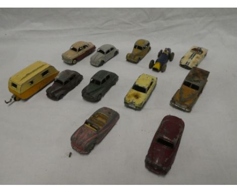 Dinky Toys - Twelve various vehicles including Rover 75, Austin Atlantic, Triumph, Cunningham C-SR; Ferrari racing car, carav