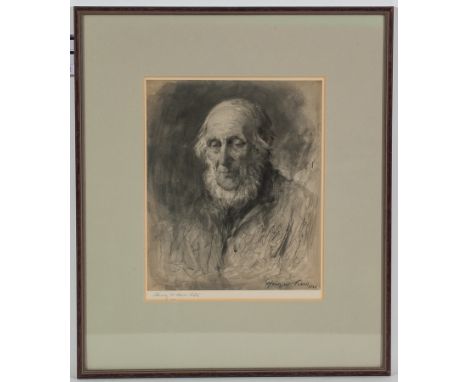 HENRY WRIGHT KERR RSA RSW (SCOTTISH 1857 - 1936)
PORTRAIT OF AN AGED MAN
watercolour on paper, signed, further signed in penc