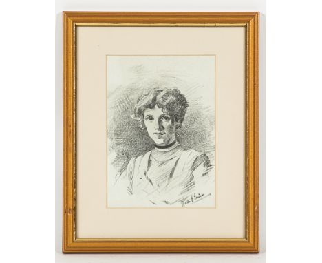 WALTER GRAHAM GRIEVE RSA RSW (SCOTTISH 1872 - 1937),
PORTRAIT OF THE ARTIST'S NIECE and PORTRAIT OF A WOMAN
oil on board, sig