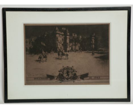 * SIR DAVID YOUNG CAMERON RA RSA (SCOTTISH 1865 - 1945),
HOLYROOD IN 1745
original etching, signed in the plate
34cm x 48.5cm