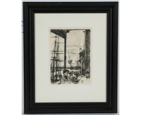 JAMES ABBOTT MCNEILL WHISTLER (AMERICAN 1834 - 1903),
ROTHERHITHE
etching, signed in the plate
28cm x 21cm
Mounted, framed an