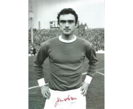 Football John Aston 12X8 signed black and white photo pictured while playing for Manchester United. Good Condition. All autog