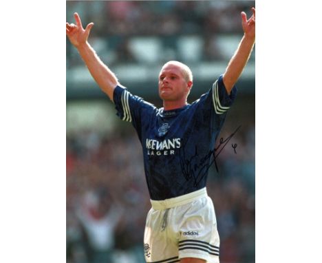 Football Paul Gascoigne 16x12 signed colour photo pictured playing for Rangers in Scotland. Good Condition. All autographs ar
