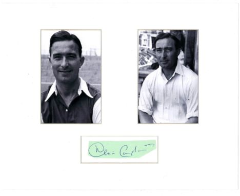 Cricket Dennis Compton 11x14 mounted signature piece includes two photos one in Arsenal kit and the other in cricket whites a