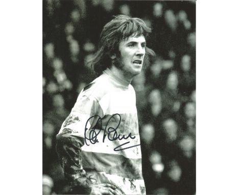 Football Stan Bowles 10x8 signed black and white photo pictured while playing for Queens Park Rangers. Good Condition. All au