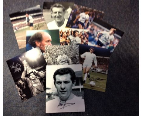 Tottenham Hotspur football collection 10 superb colour and black and white signed photos all of which played for Spurs in the