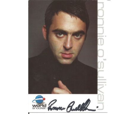 Snooker Ronnie O'Sullivan 6x4 signed World Snooker promo card. Ronald Antonio O'Sullivan OBE born 5 December 1975 is an Engli