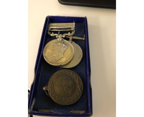 IGSM and NWF 1936-37 bar to 8906L-Naik Ali Mohd 1-16Punjab R, along with India Service Medal and UN medal.