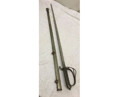 An officer's sword and scabbard by Mathews & Co, Portsmouth