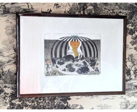Johannes (Joanassie) Etti, Siamisarchik, 1977, lithograph in colours, signed and numbered 10/20 in pencil, 27 x 38cm