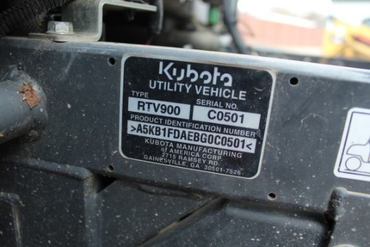 Kubota Product Identification Number