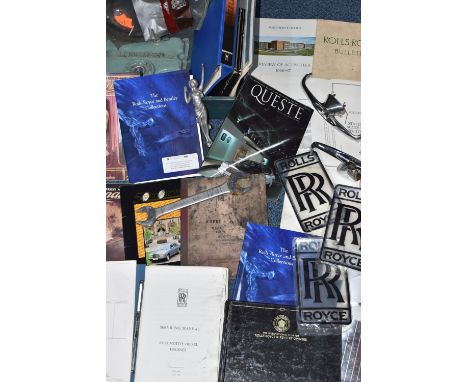 A BOX OF ROLLS ROYCE INTEREST ITEMS to include two issues of the Rolls Royce Bulletin from 1955 and 1956, assorted directors 