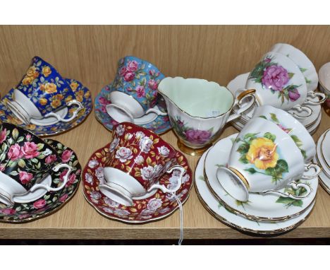 A GROUP OF PARAGON AND ROYAL ALBERT TEA WARE, comprising a twenty piece Paragon Harry Wheatcroft 'Six World Famous Roses' tea