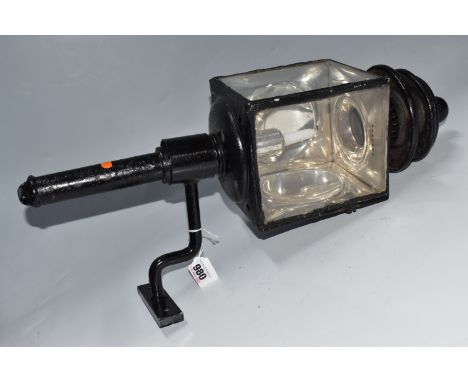 A CARRIAGE LAMP, the candleholder stamped 'Hooper &amp; Co, London', with mounting bracket, total height approximately 58cm (