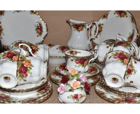 A COLLECTION OF ROYAL ALBERT 'OLD COUNTRY ROSES' TEA WARES to include eleven teacups (one with chip and hairline crack) to th