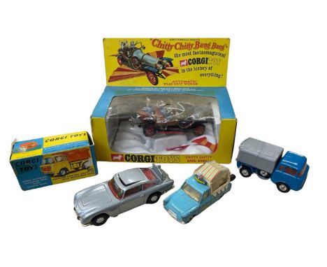 A collection of Corgi die-cast vehicles, to include: - A boxed 266 Chitty Chitty Bang Bang (plastic damaged) - A boxed 470 Fo