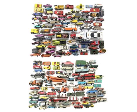 A large quantity of various playworn die-cast vehicles, to include Dinky, Corgi, Matchbox, Husky etc