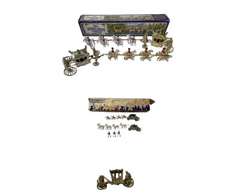 A boxed die-cast Royal State Coach by Crescent Toys, together with a further example by Lone Star and 3 miniatures