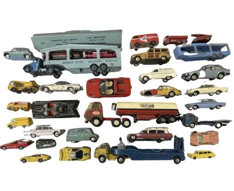 A collection of various playworn die-cast vehicles, to include Dinky, Corgi, Lesney, Tonka etc