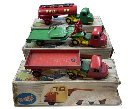 Three boxed die-cast vehicles by Crescent toys, to include: - No. 1276 Scammel Scarab with Shell BP Tanker - No. 1274 Scammel