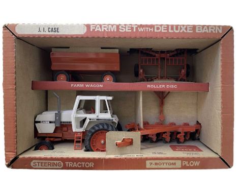 A boxed ERTL Farm Set with Deluxe Barn, No. 274, large scale diecast and pressed steel set comprising Case 2390 Steering Trac