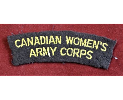 Canadian EIIR Women's Army Corps cloth shoulder title 