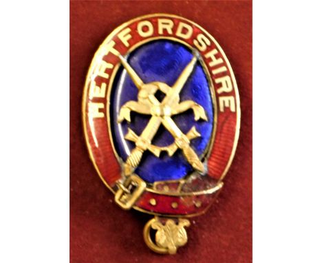 Masonic Provincial Craft Hertfordshire Collar Jewel in silver, gilt &amp; enamel.