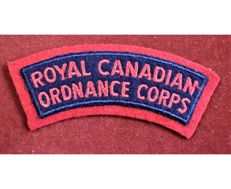 Canadian EIIR Royal Canadian Ordnance Corps cloth shoulder title
