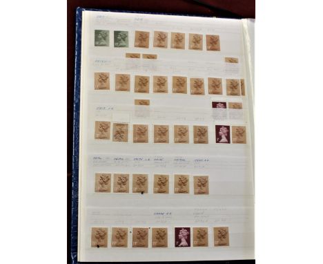 Machin Issues - A highly specialised u/m mint collection in seven large stockbooks. A serious study of the adhesive issues in