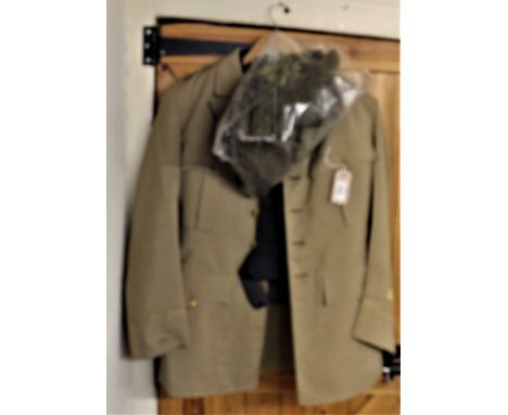 Uniforms and mixed equipment including an American 1950s US Army Air Force Officers Summer Khaki Jacket made by Palm Beach Su