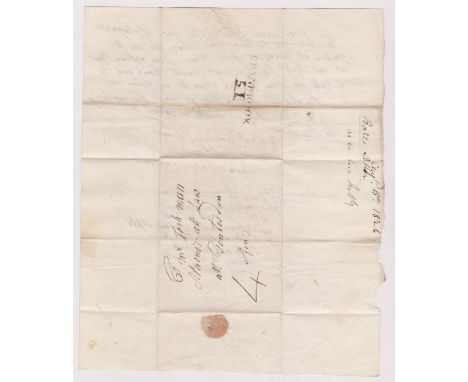 Great Britain 1836-EL dated 13th Aug 1836 Cranbrook-manuscript 4-black 2 line Cranbrook 51 cancel