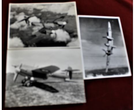 Aviation photography (6"x8") three Westland Aircraft Ltd., Yeovil images of Westland Whirlwind twin engine fighters in flight