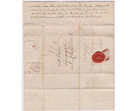 Great Britain 1815-EL dates 17th Nov 1815 Lincoln's Inn London posted to Aberystwyth, manuscript 1/10 black double circle No/