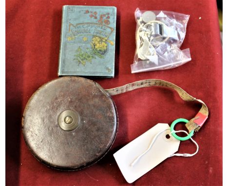 Vintage bygones including three vintage whistles with various makers including: The Acme Thunderer, Special Japan and Mitre, 