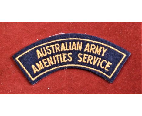 Australian EIIR era Army Amenities Service cloth shoulder title 